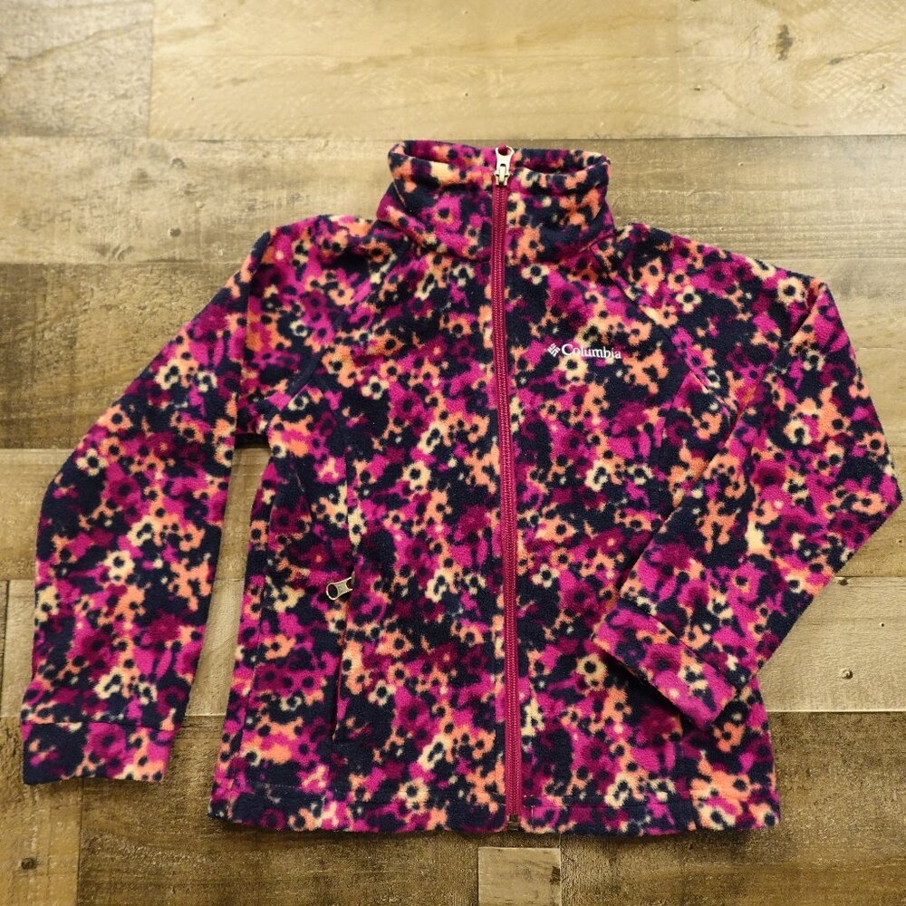 Columbia Benton Springs II Printed Fleece Jacket Girls’ XS‎ Pink Multi Outdoor